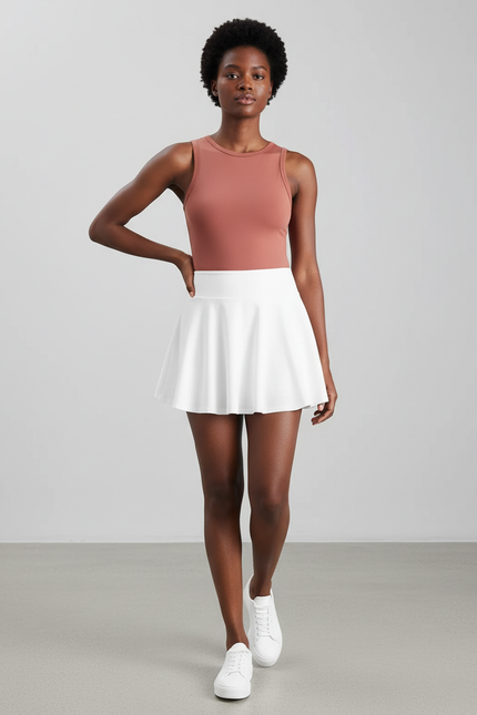 Jupe Blanche Plissée Fluide Sport