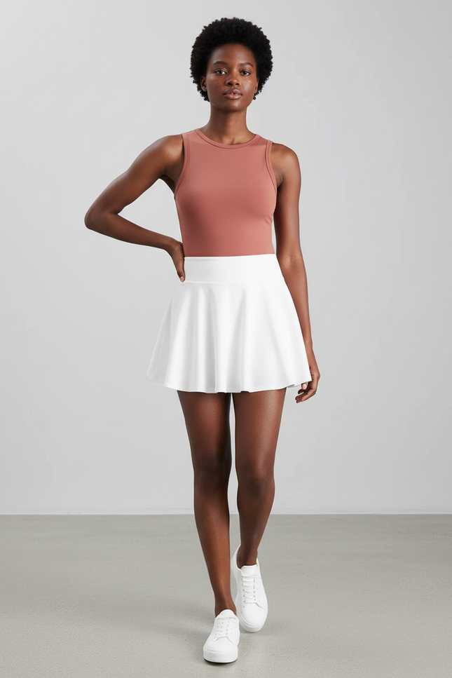Jupe Blanche Plissée Fluide Sport
