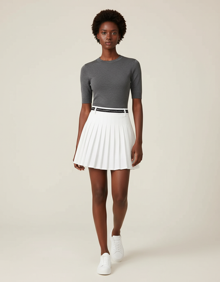Jupe Blanche Plissée Courte Chic