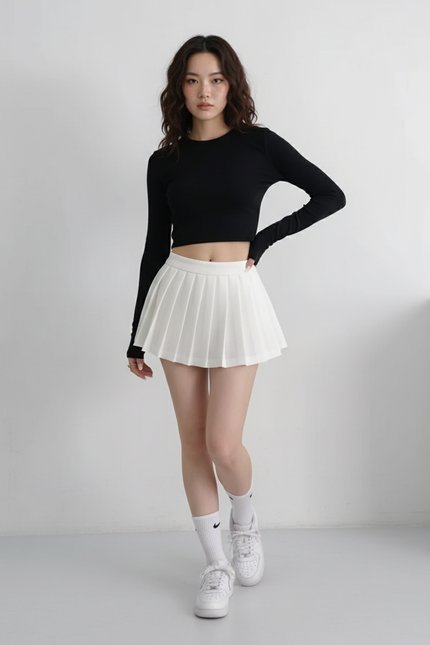 Jupe Tennis Blanche Plissée