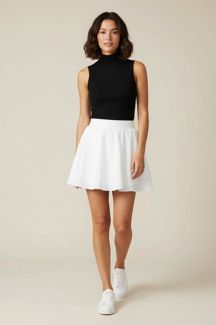 Jupe Blanche Évasée Sportive