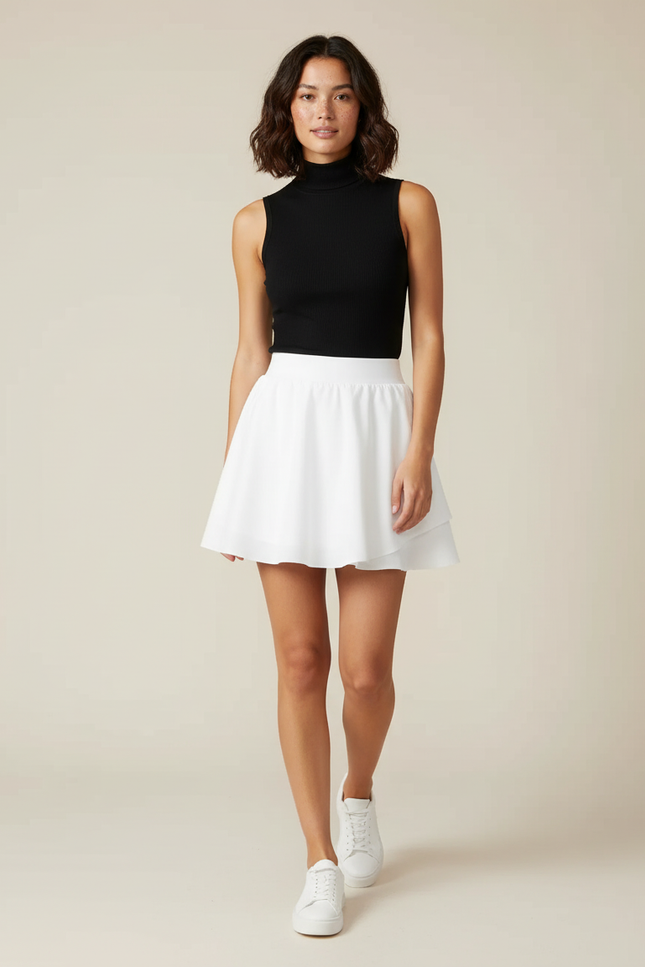 Jupe Blanche Évasée Sportive