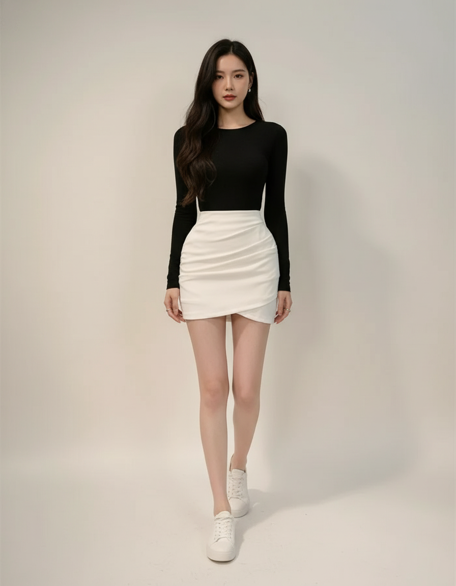 Jupe Drapée Blanche