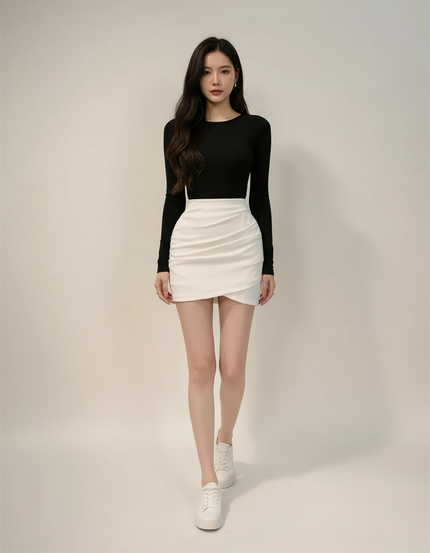 Jupe Drapée Blanche