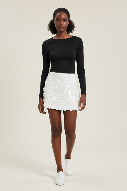Jupe Sequin Blanche