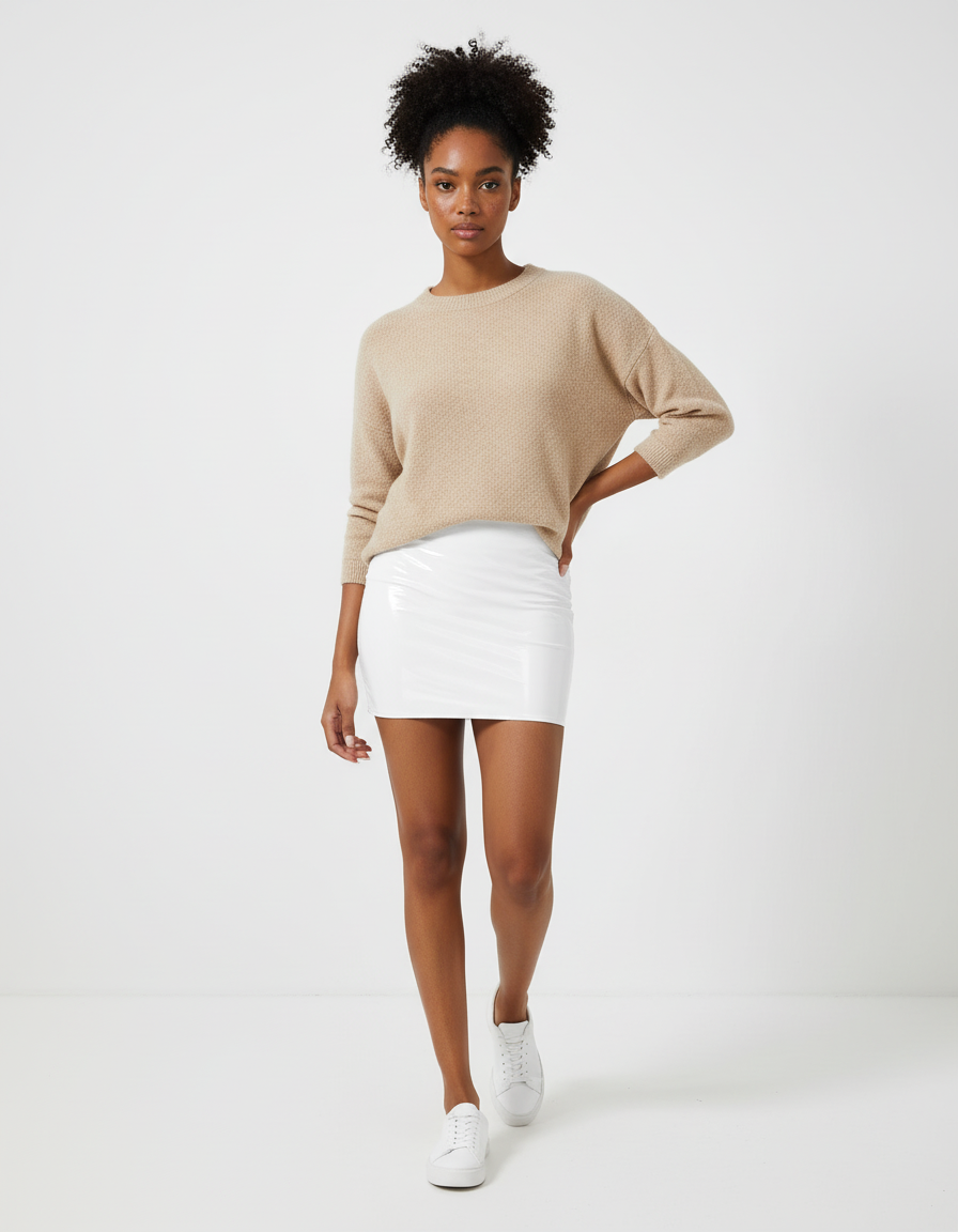 Jupe Droite Courte Blanche