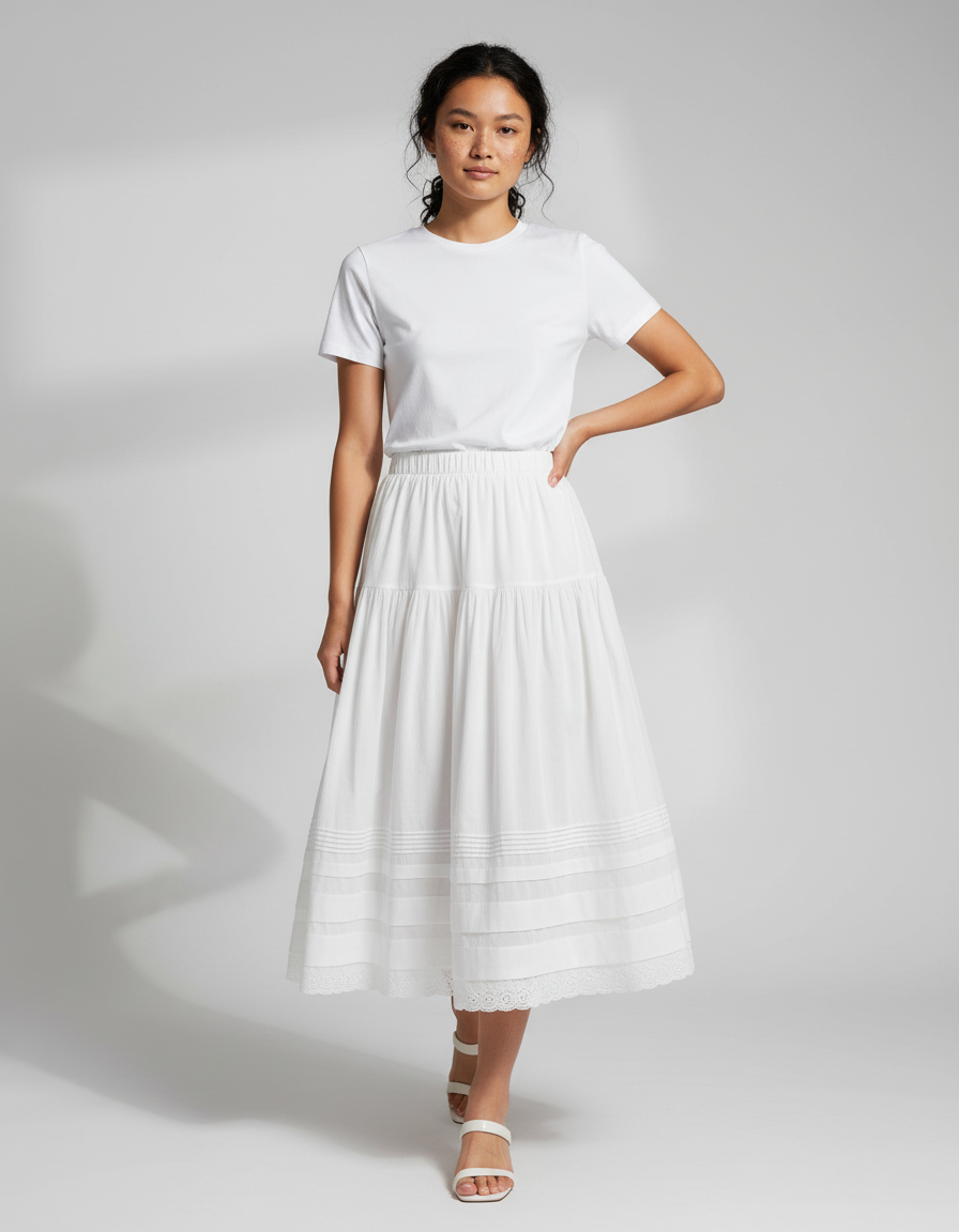 Jupe Blanche Taille Elastique