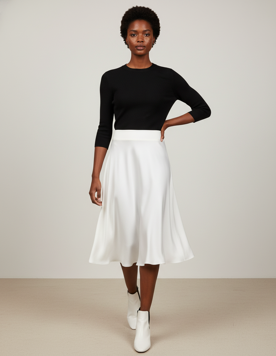 Jupe Patineuse Longue Blanche