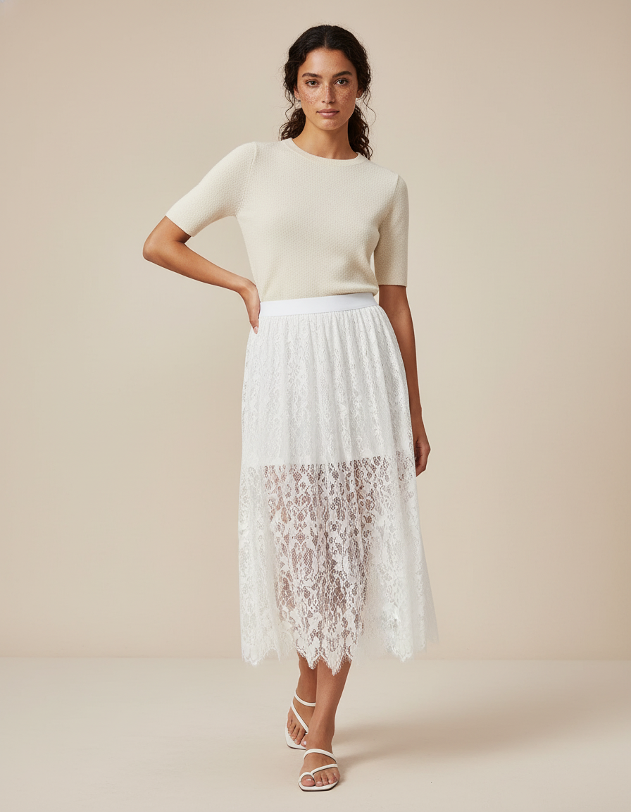 Jupe Longue Blanche Transparente