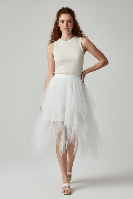 Jupe Asymétrique Blanche