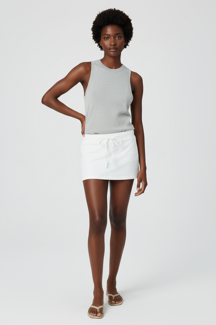 Jupe Blanche Droite Coton