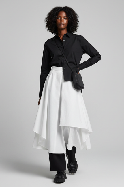 Jupe Blanche Irrégulière Fluide