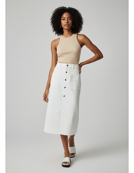 Jupe En Jean Blanche Grande Taille