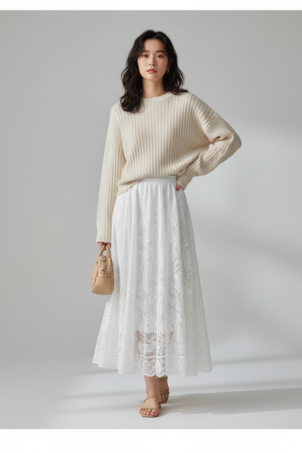 Jupe Longue Transparente Blanche