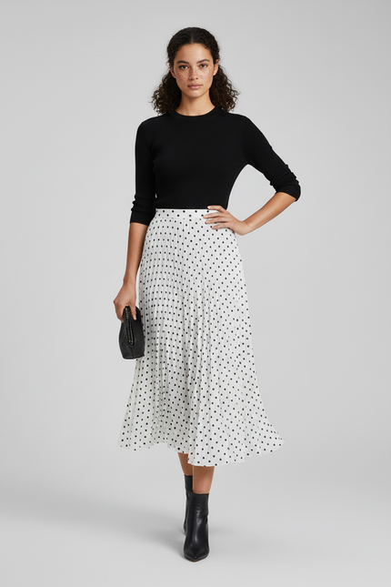 Jupe Blanche Pois Noirs