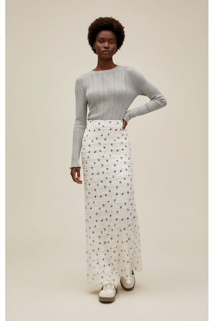 Jupe Noire Et Blanche Longue