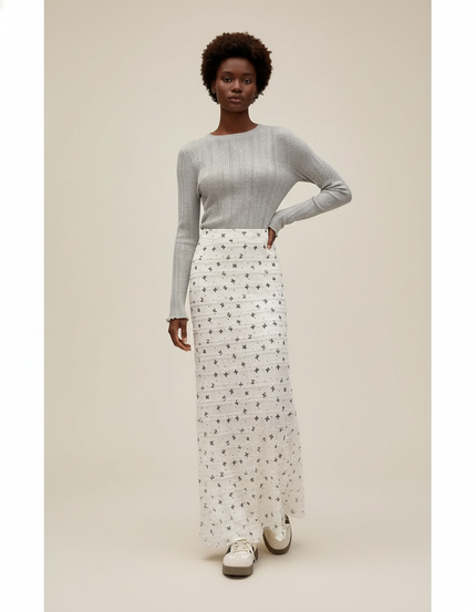 Jupe Noire Et Blanche Longue