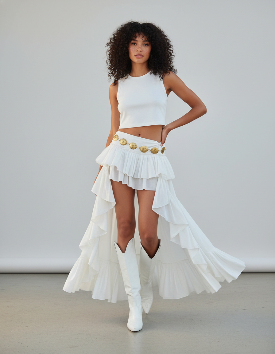 Jupe Flamenco Blanche