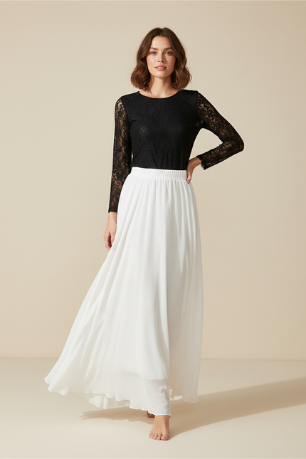 Jupe Blanche Fluide Longue Bohème