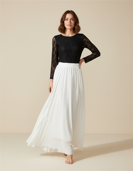 Jupe Blanche Fluide Longue Bohème