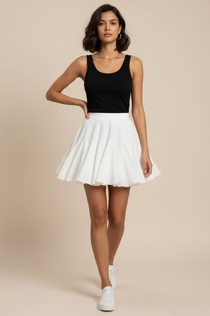 Jupe Blanche Évasée Mini Tennis