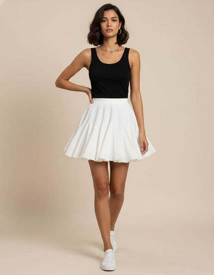 Jupe Blanche Évasée Mini Tennis