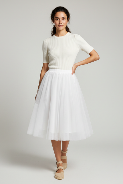 Jupe Blanche Tulle Volumineuse Chic