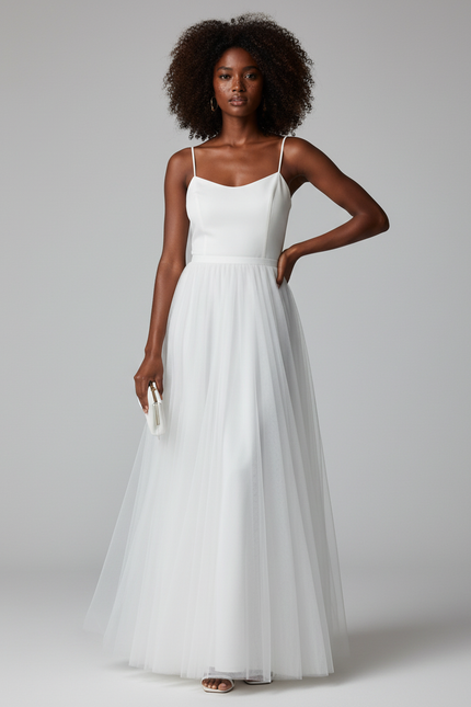 Jupe Longue Voile Blanche