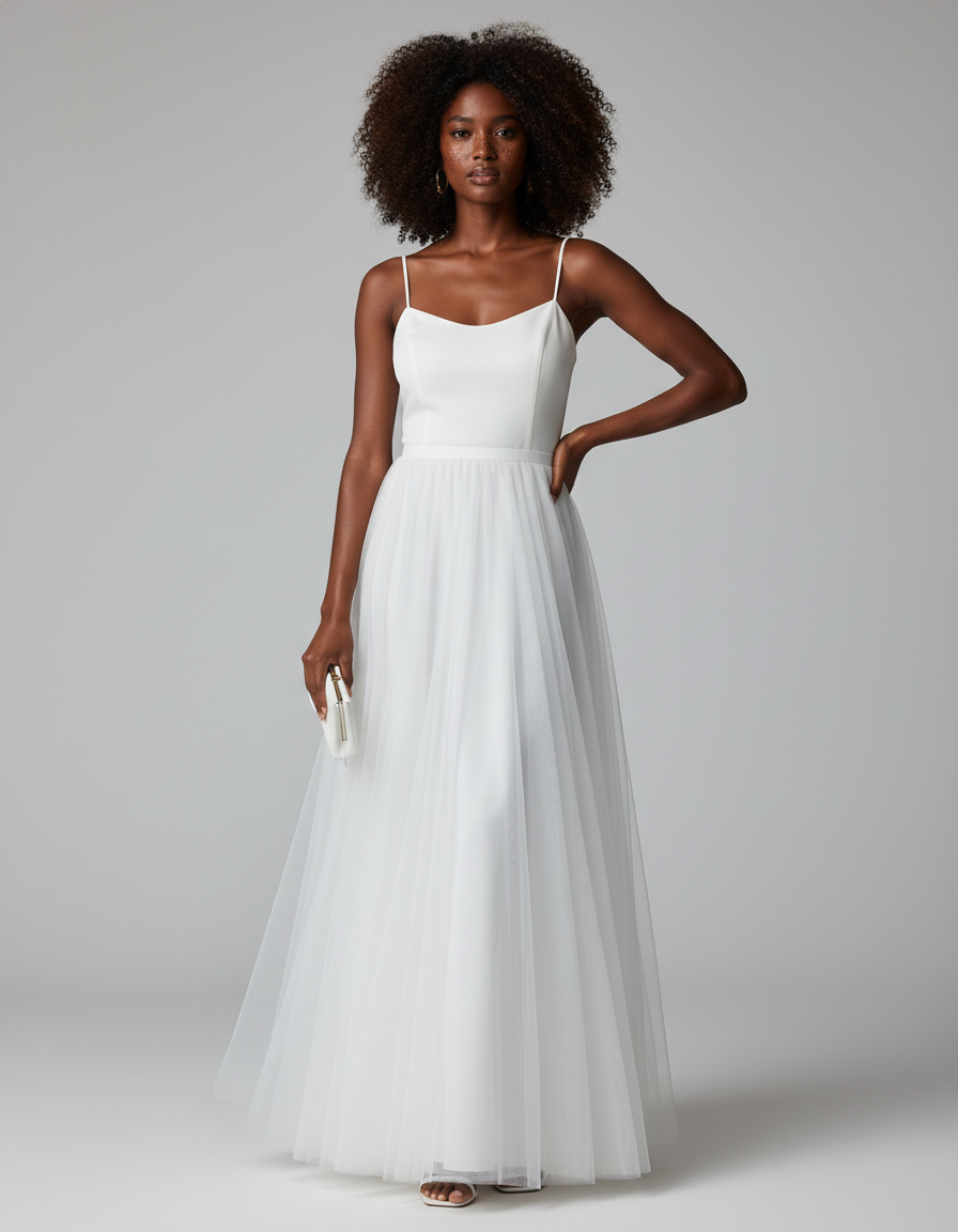 Jupe Longue Voile Blanche