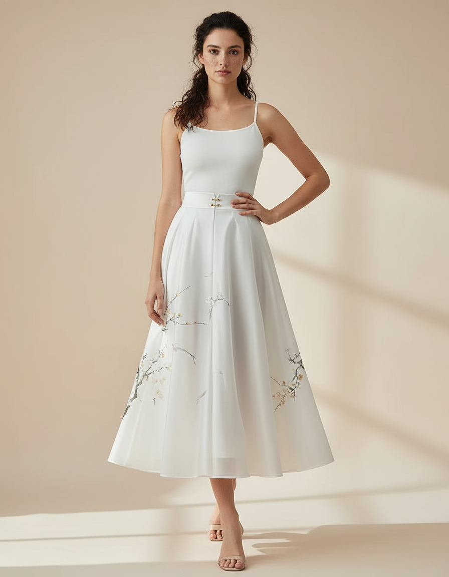 Jupe Blanche Fleurie