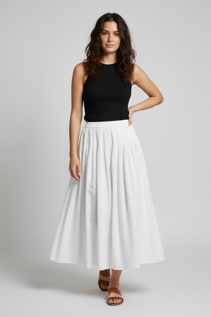 Jupe Longue Blanche Lin