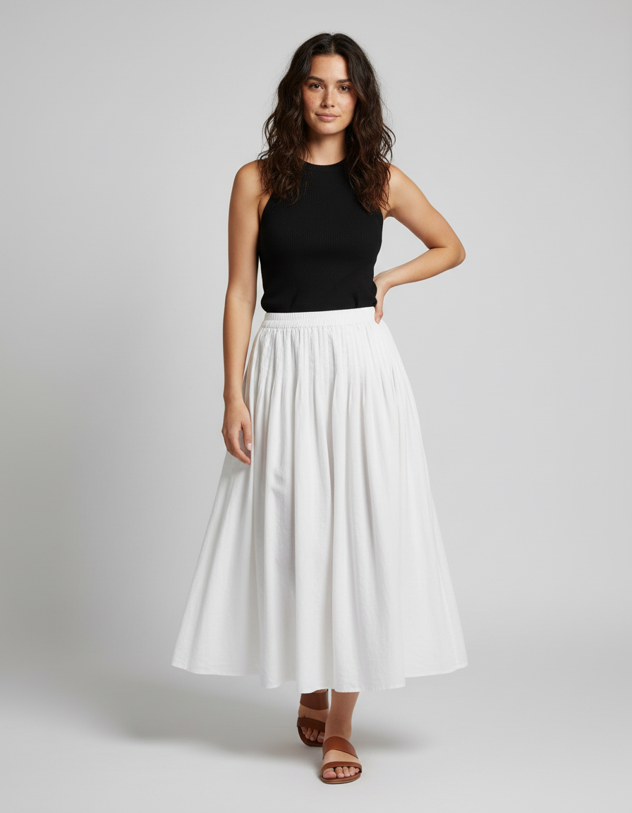 Jupe Longue Blanche Lin