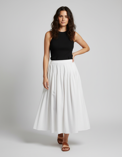 Jupe Longue Blanche Lin