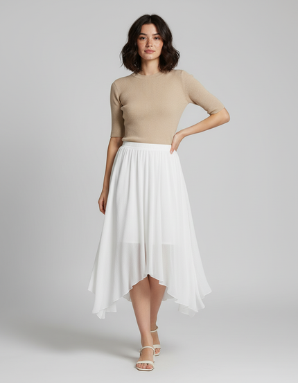 Jupe Longue Blanche Gaze De Coton