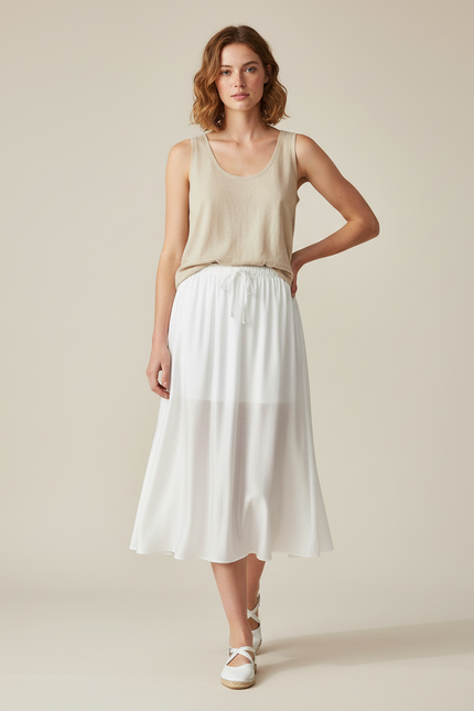 Jupe Longue Lin Blanche
