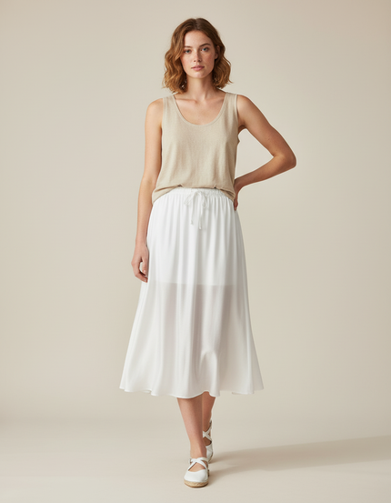 Jupe Longue Lin Blanche