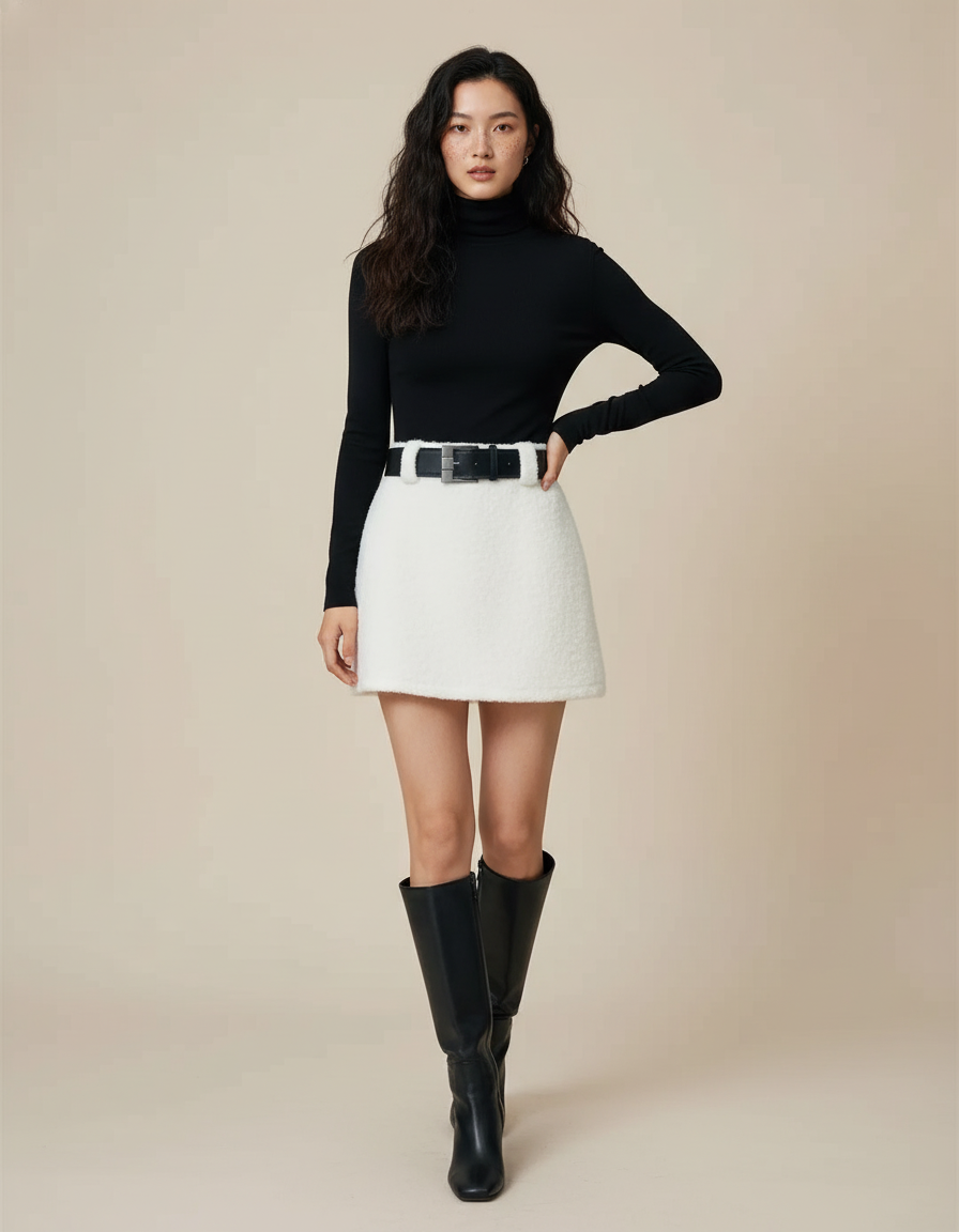 Jupe Fourrure Blanche