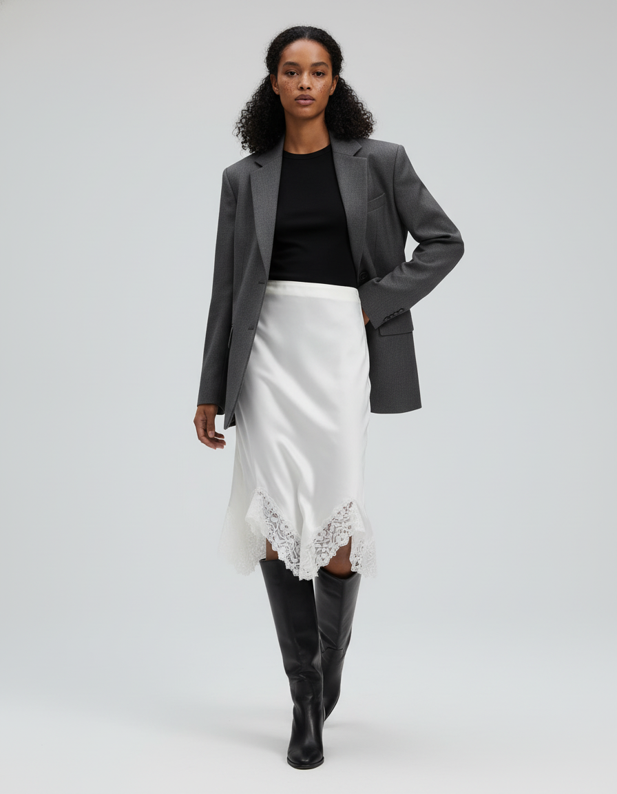 Jupe Blanche Droite Chic