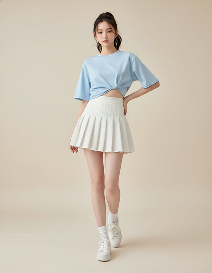 Jupe Plissée Blanche Courte