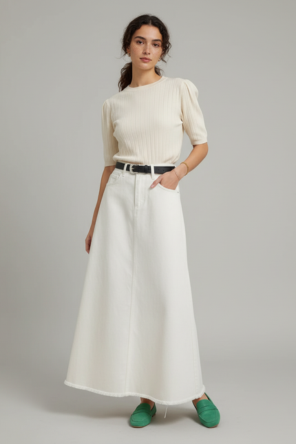 Jupe Longue Jean Blanche