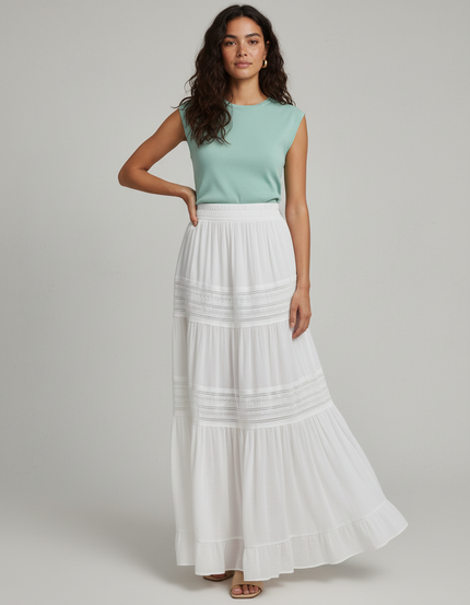 Jupe Longue Blanche Volants