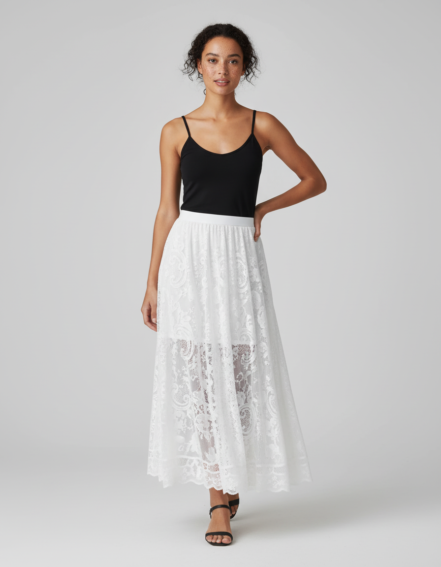 Jupe Blanche En Dentelle