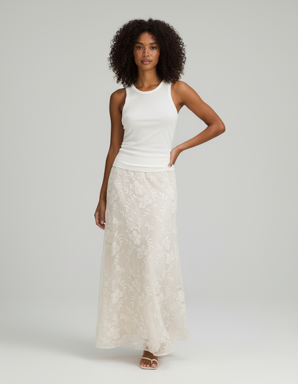 Jupe Longue Blanche Fleurie