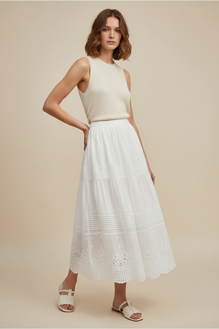 Jupe Blanche Lin Coton