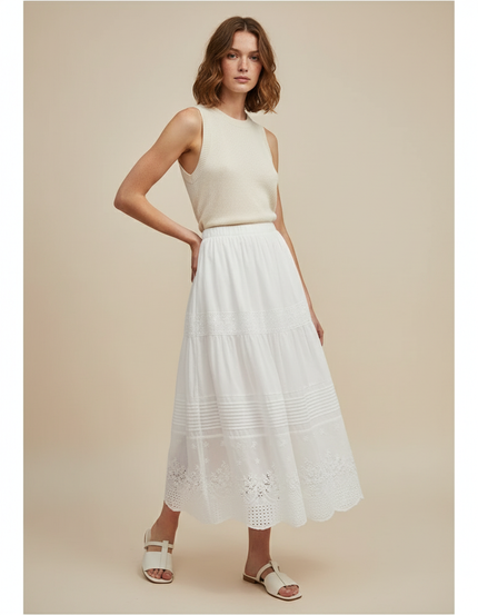 Jupe Blanche Lin Coton