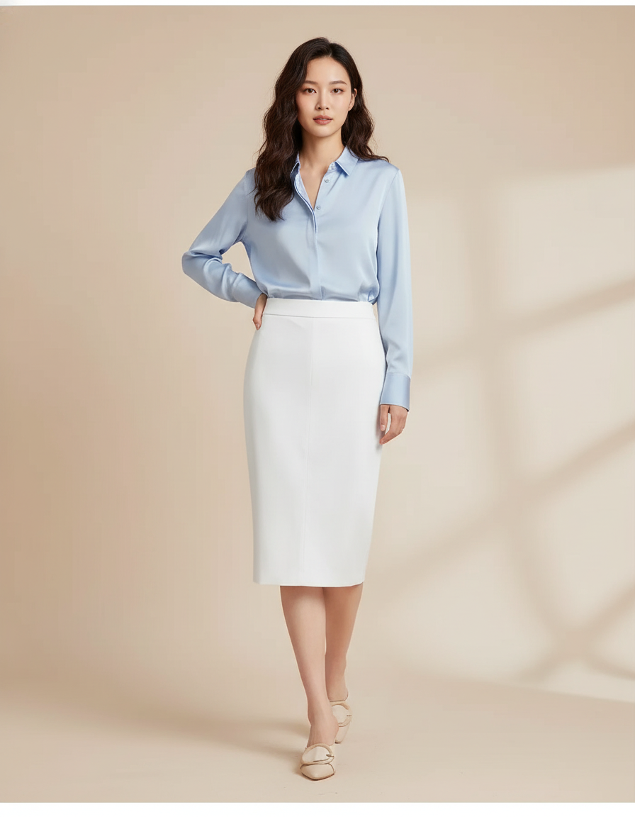 Jupe Crayon Blanche Femme