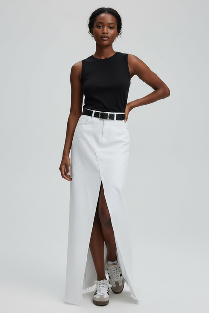 Jupe Droite Blanche Coton