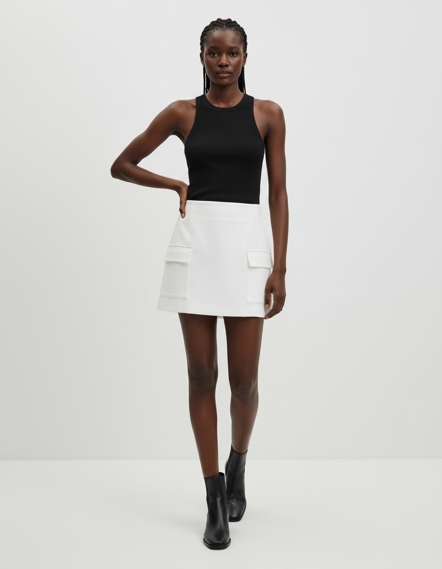Jupe Cargo Blanche