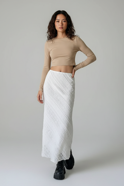 Jupe Dentelle Blanche Longue