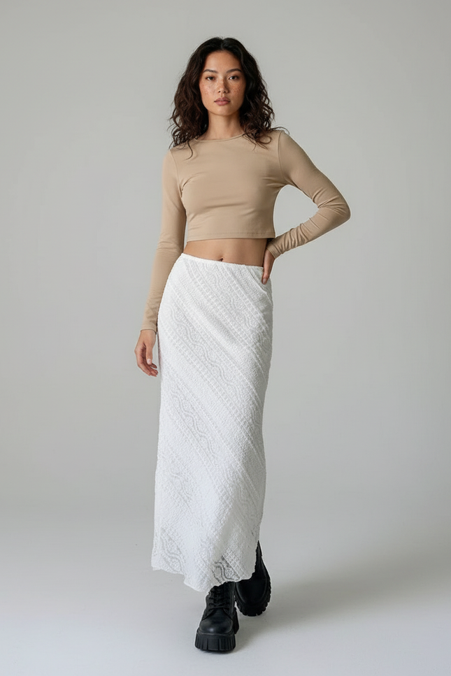 Jupe Dentelle Blanche Longue